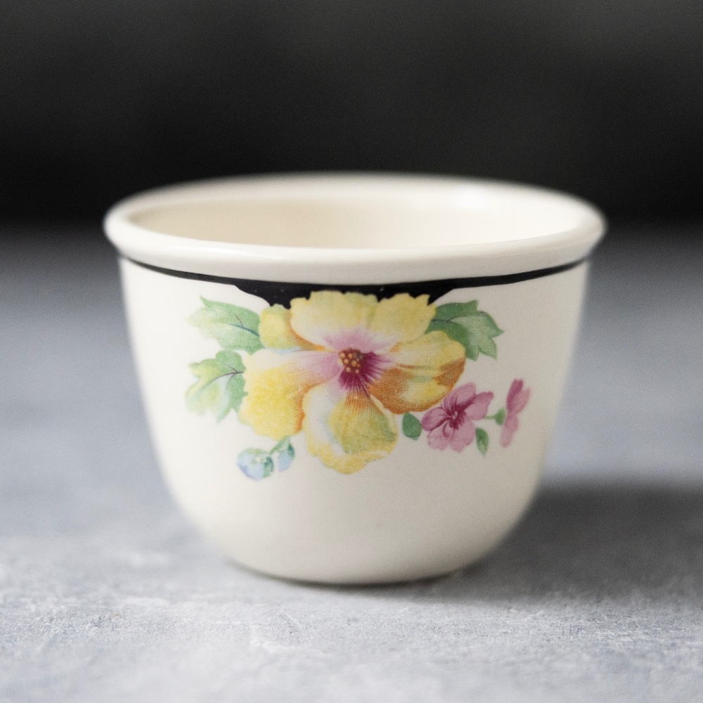 Harker Hotoven Chinaware custard cup bowl Mallow vintage 1930s 1940s floral